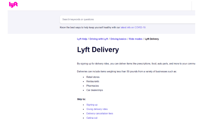 Lyft Delivery