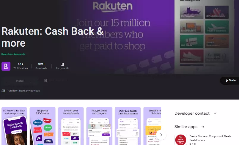 Rakuten money making app